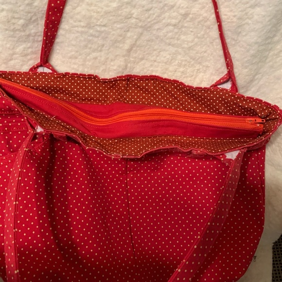 Handmade Upcycled Red Polkadot Handbag - Picture 2 of 15